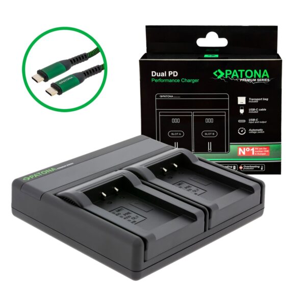 Premium Dual PD Performance charger Minolta NP-900 incl. USB-C input/output